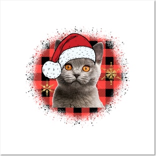 Christmas Cat Posters and Art